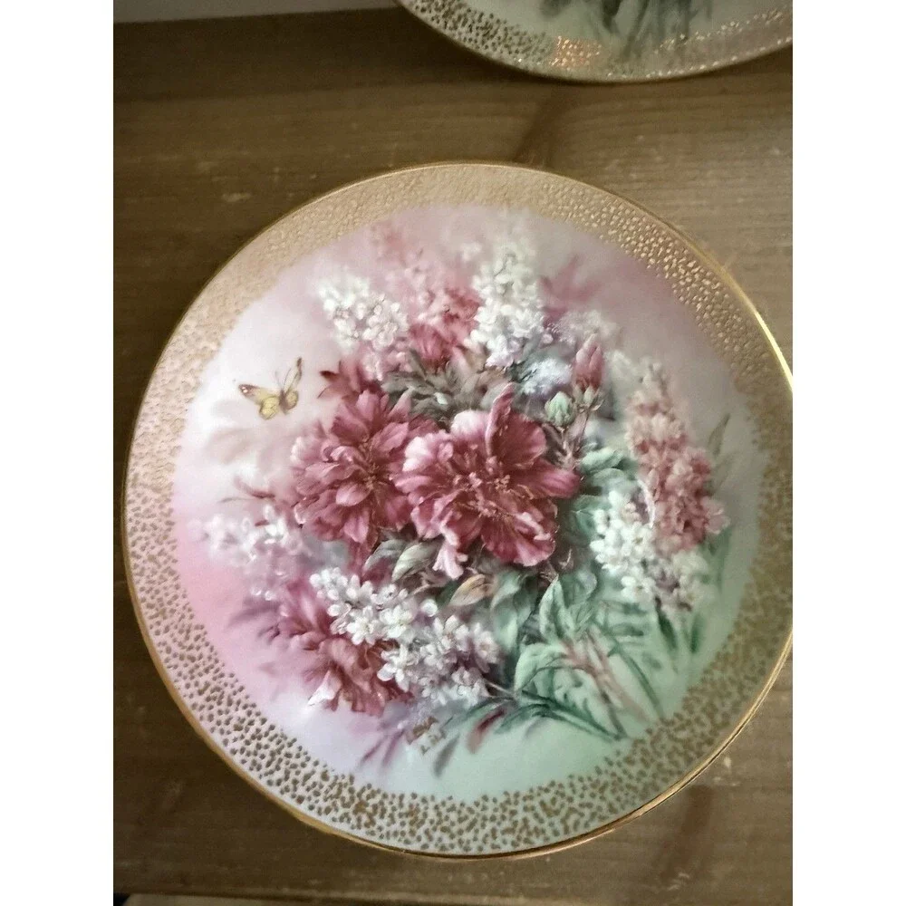 Vintage 1992 Symphony of Shimmering Beauty Lena Liu China set Of 4 Cottagecore